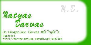 matyas darvas business card